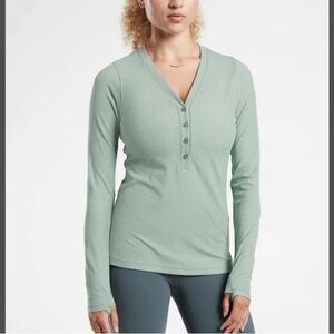 Athleta Uptempo Ribbed Henley Top